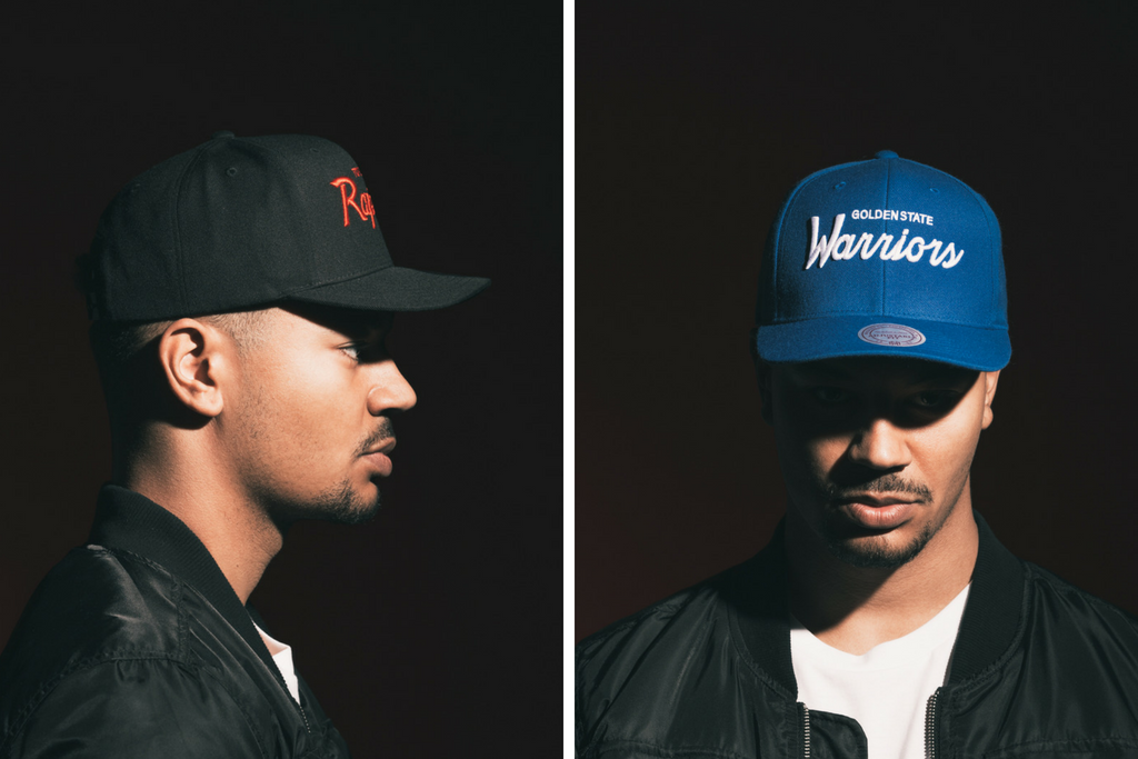 The M&N 'Basic Script' Precurved Snapback Reps Your Team In Style
