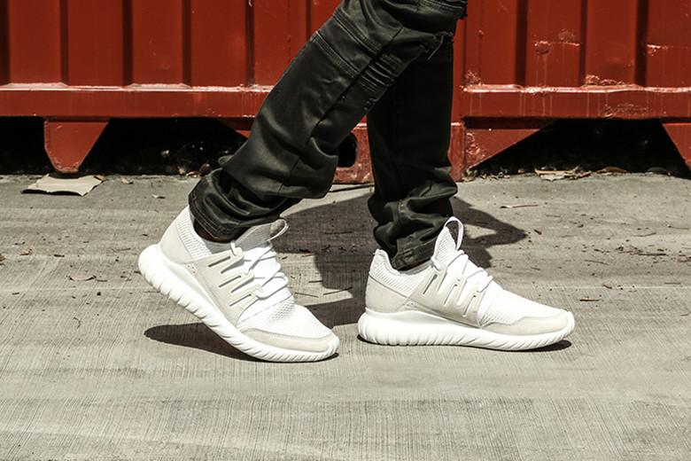 Adidas tubular all white on feet Clearance