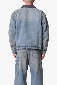 MNML Quilted Lined Work Jacket Vintage Blue