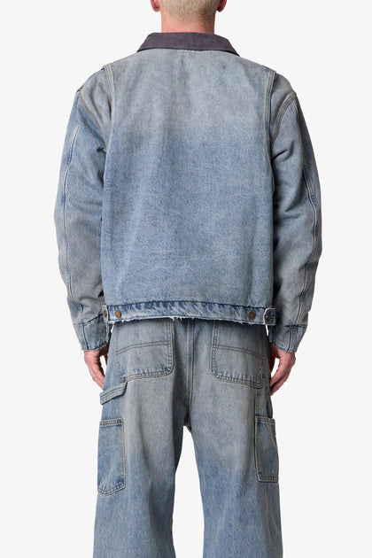 MNML Quilted Lined Work Jacket Vintage Blue