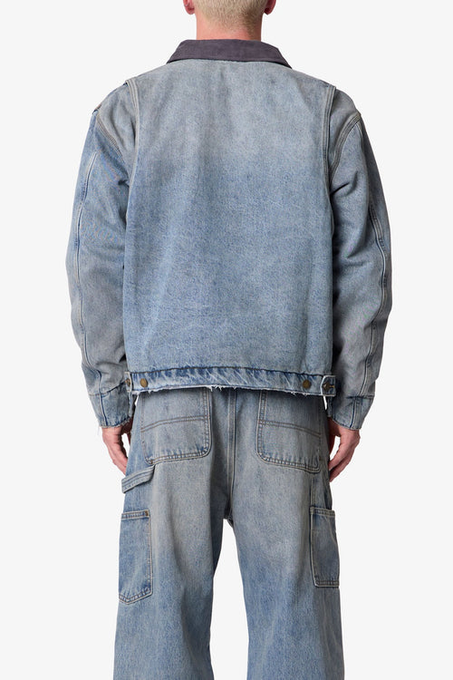 MNML Quilted Lined Work Jacket Vintage Blue