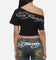 Ed Hardy Women's Off Shoulder T-Shirt Black