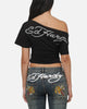Ed Hardy Women's Off Shoulder T-Shirt Black