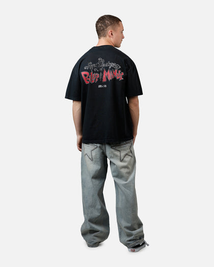 73Studio X Cartoon Network Bill & Mandy Grail Vintage T-Shirt Black Acidwash