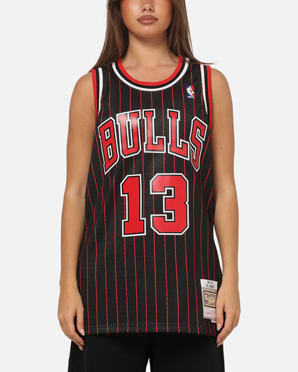 Mitchell & Ness Chicago Bulls Luc Longley 1995 Pinstripe Jersey Black