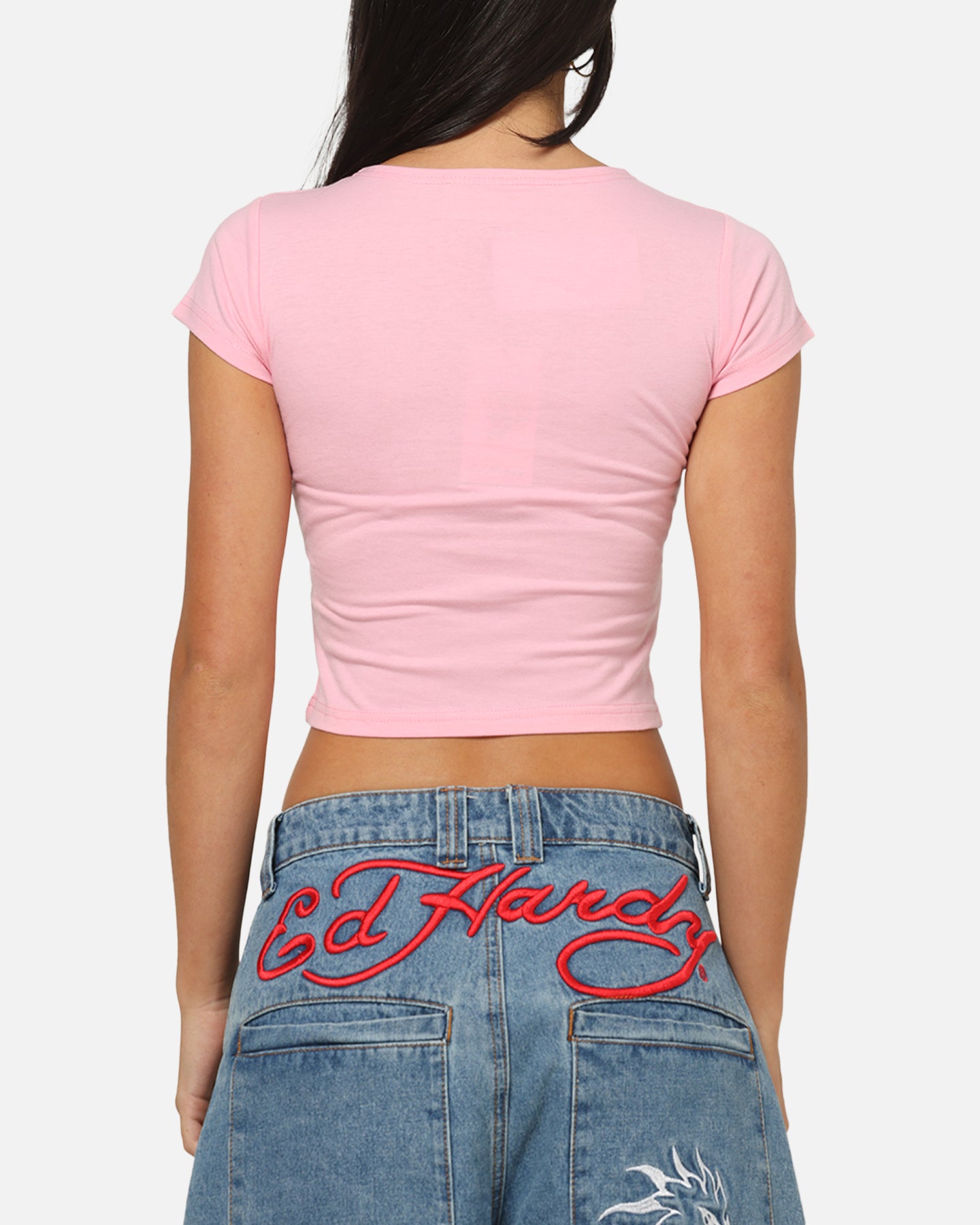 Ed Hardy Women's Wild Rose Baby T-Shirt Pink | Culture Kings US
