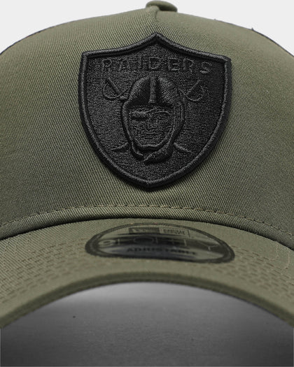 New Era Las Vegas Raiders 9FORTY A-Frame Trucker Snapback Olive/Black