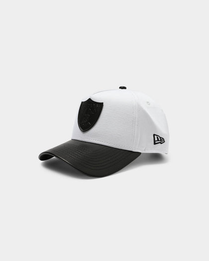 New Era Las Vegas Raiders PU Leather 9FORTY A-Frame Snapback White/Black