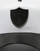 New Era Las Vegas Raiders PU Leather 9FORTY A-Frame Snapback White/Black