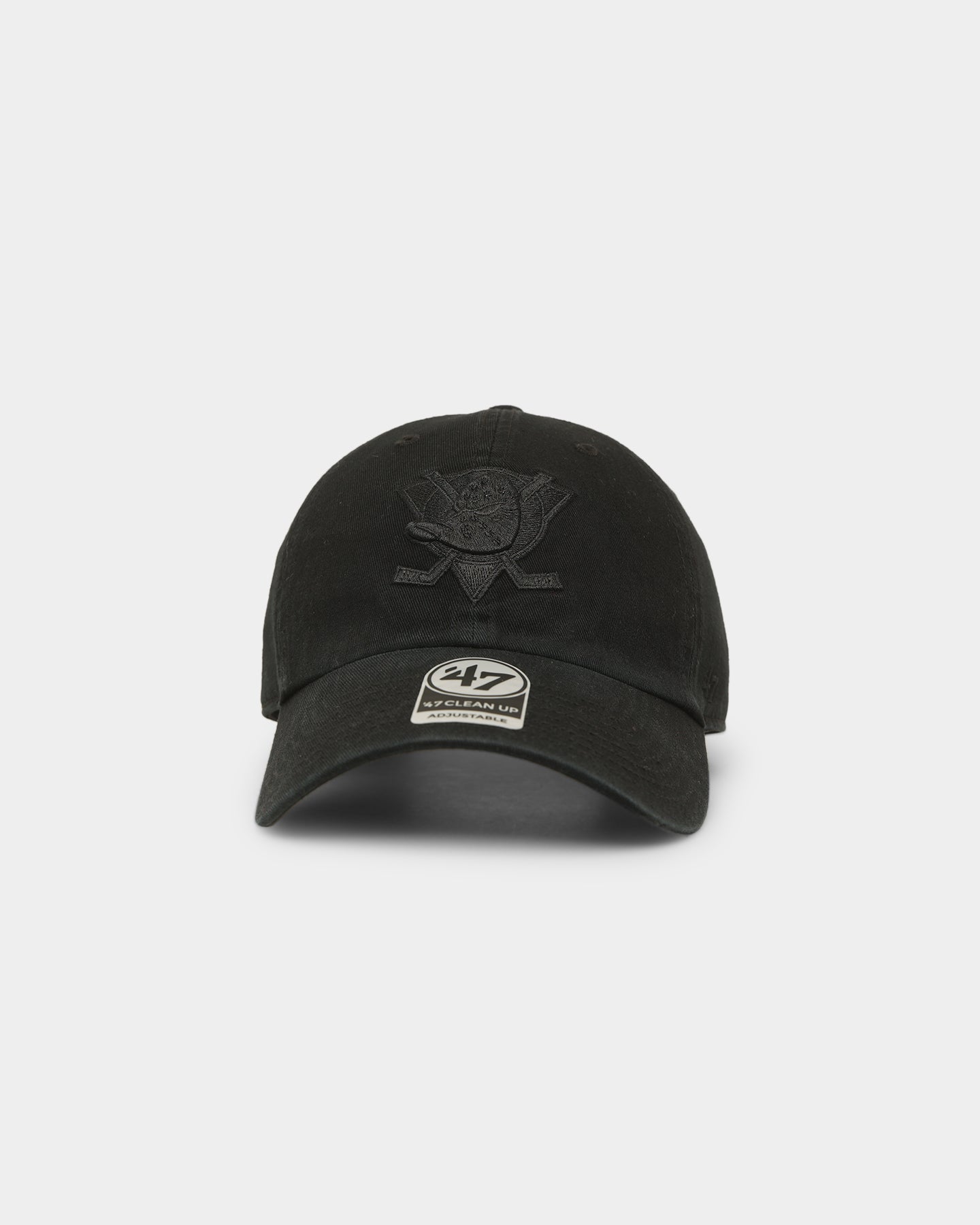 47 Brand Anaheim Ducks Clean Up Strapback Black/Black | Culture