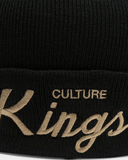 Culture Kings Classic Script Beanie Black/Gold