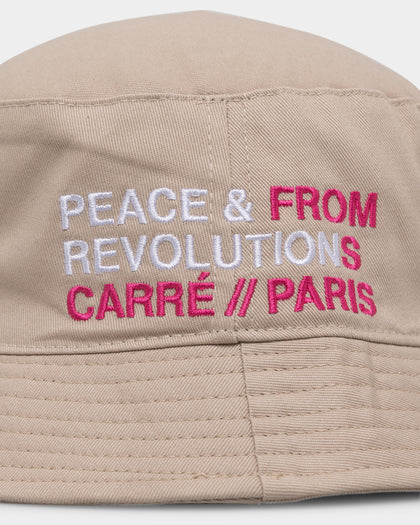 Carre Peace Bucket Hat Stone