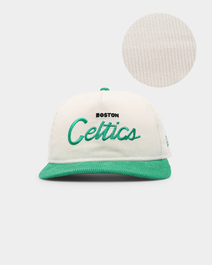 New Era Boston Celtics 'Chrome Corduroy Throwback Script' Golfer Snapback Chrome White
