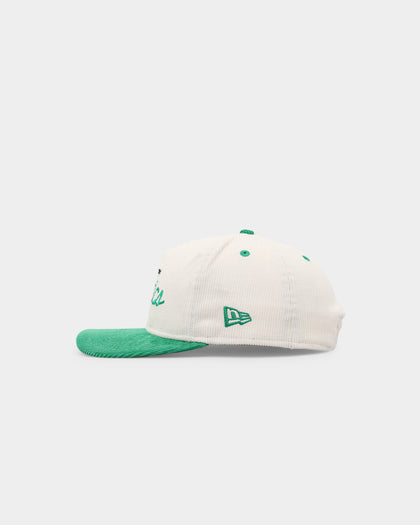 New Era Boston Celtics 'Chrome Corduroy Throwback Script' Golfer Snapback Chrome White
