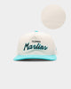 New Era Florida Marlins 'Chrome Corduroy Throwback Script' Golfer Snapback Chrome White