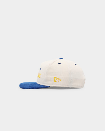 New Era Golden State Warriors 'Chrome Corduroy Throwback Script' Golfer Snapback Chrome White
