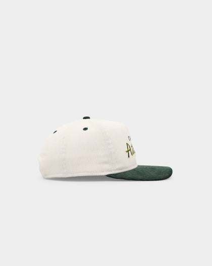 New Era Oakland Athletics 'Chrome Corduroy Throwback Script' Golfer Snapback Chrome White