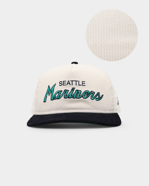 New Era Seattle Mariners 'Chrome Corduroy Throwback Script' Golfer Snapback Chrome White