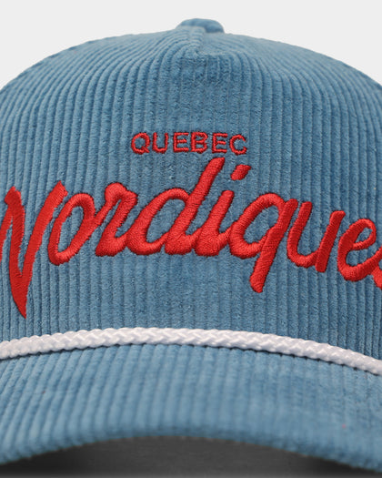 47 Brand Quebec Nordiques 'NHL Corduroy Team Script' Corduroy Crossrope 47 Hitch Snapback Montego