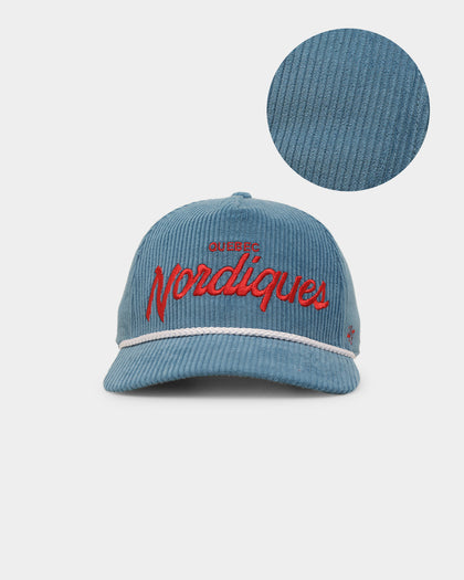 47 Brand Quebec Nordiques 'NHL Corduroy Team Script' Corduroy Crossrope 47 Hitch Snapback Montego