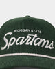 47 Brand Michigan State Spartans 'NCAA Corduroy Team Script' Corduroy Crossrope 47 Hitch Snapback Dark Green
