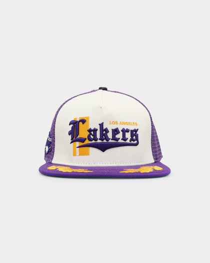 Pro Standard Los Angeles Lakers Visor Elite Trucker Snapback Eggshell/Purple