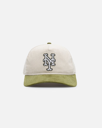 New Era New York Mets 'Dusty Olive Corduroy' Golfer Pre-Curved Snapback Green Med