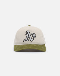 New Era Oakland Athletics 'Dusty Olive Corduroy' Golfer Pre-Curved Snapback Green Med