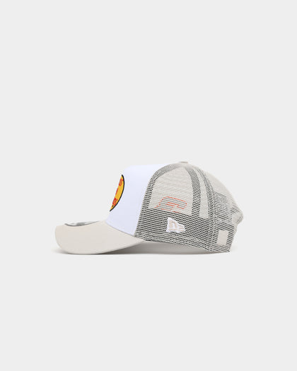 New Era X Nascar 9FORTY A-Frame Trucker Snapback Stone/White