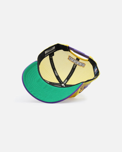 Pro Standard Los Angeles Lakers Pinch Front Trucker Snapback Yellow