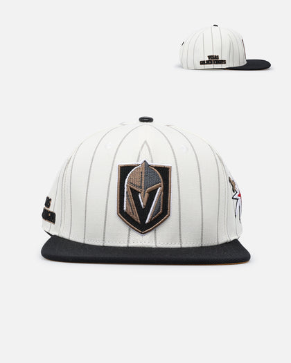 Pro Standard Vegas Golden Knights Pinstripe Wool Snapback Eggshell/Yellow