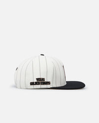 Pro Standard Vegas Golden Knights Pinstripe Wool Snapback Eggshell/Yellow