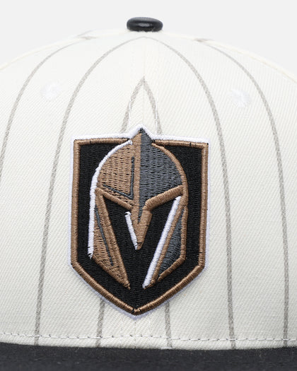 Pro Standard Vegas Golden Knights Pinstripe Wool Snapback Eggshell/Yellow