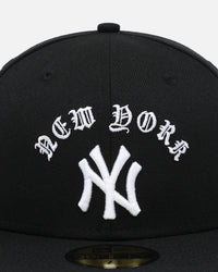 New Era New York Yankees 'Gothic Arch' 59FIFTY Fitted Black/White