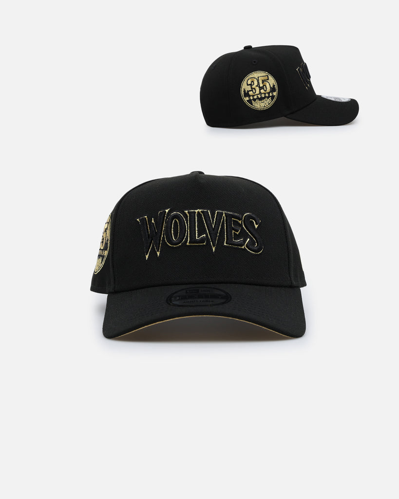 ニックさん専用フェイクレザークロスモチーフ キャップ &　wolves　cap New Era Minnesota Timberwolves 'NBA Gold Links' 9FORTY A-Frame