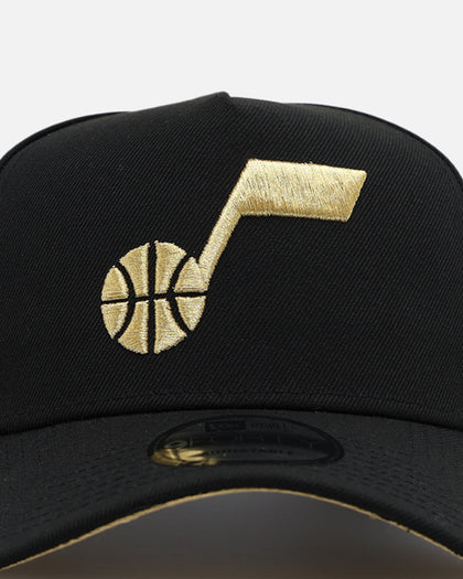 New Era Utah Jazz 'NBA Gold Links' 9FORTY A-Frame Snapback Black/Gold