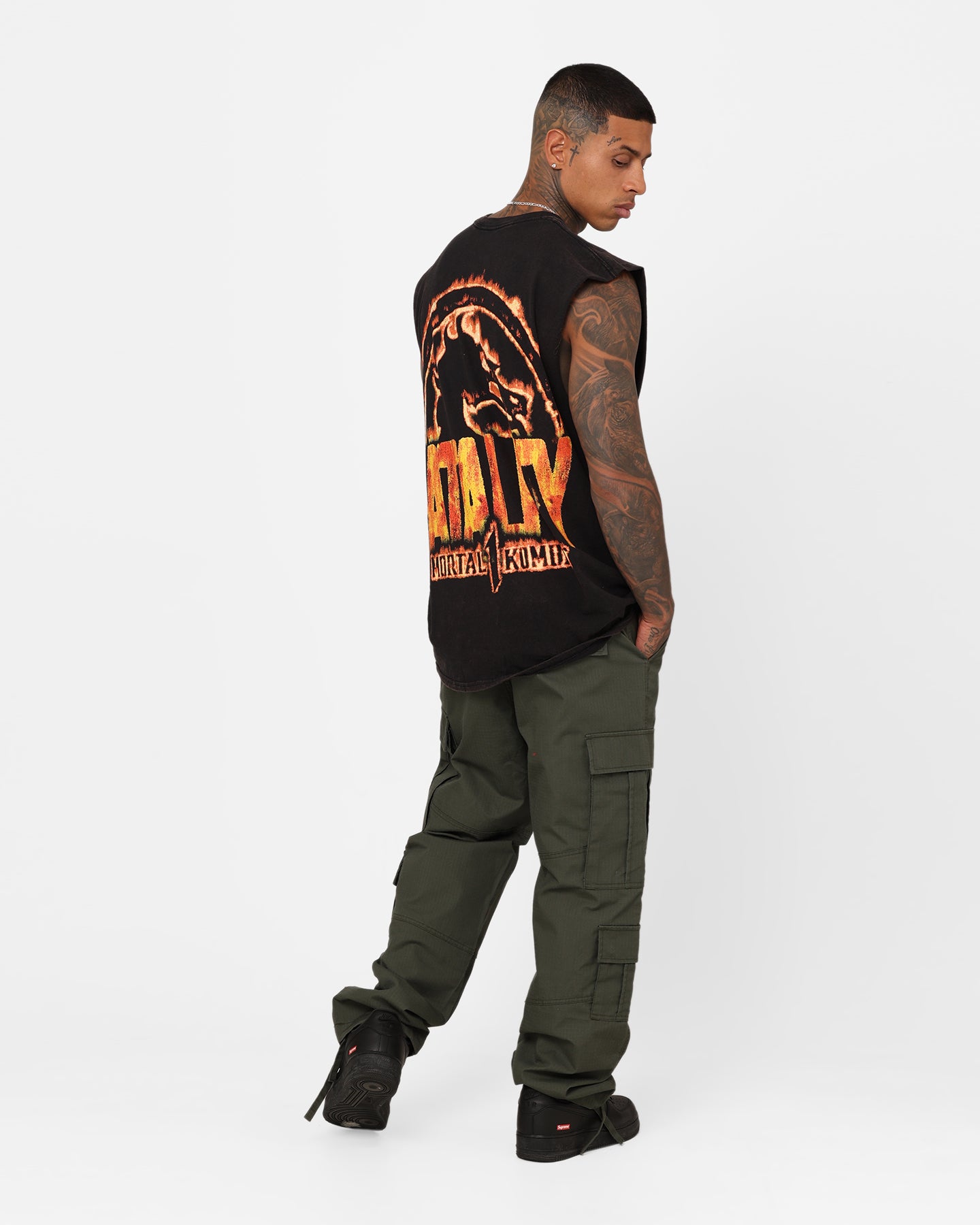 Goat Crew X Mortal Kombat Group Vintage Muscle T-Shirt Black