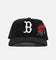 New Era Boston Red Sox 'Corduroy Roses' Golfer Pre-Curved Snapback Black Corduroy/White