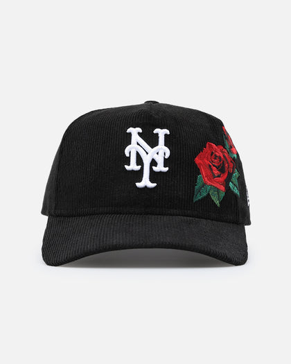 New Era New York Mets 'Corduroy Rose' Pre-Curved Golfer Snapback Black Corduroy/White