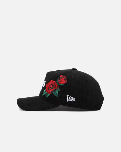 New Era Oakland Athletics 'Corduroy Roses' Golfer Pre-Curved Snapback Black Corduroy/White