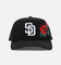 New Era San Diego Padres 'Corduroy Roses' Pre-Curved Golfer Snapback Black Corduroy/White