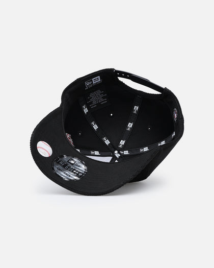 New Era San Diego Padres 'Corduroy Roses' Pre-Curved Golfer Snapback Black Corduroy/White