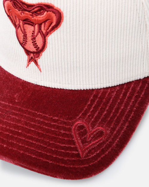 New Era Arizona Diamondbacks 'Premium Corduroy Velvet' 9FORTY A-Frame Snapback Chrome White/Cardinal