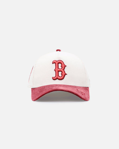 New Era Boston Red Sox 'Premium Corduroy Velvet' 9FORTY A-Frame Snapback Chrome White/Cardinal