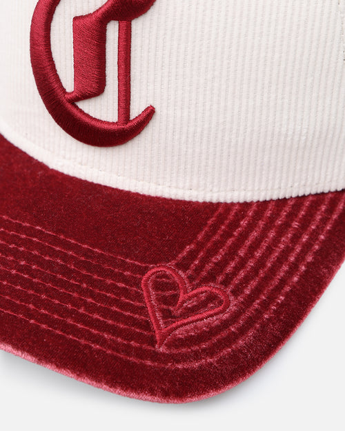 New Era Cincinnati Reds 'Premium Corduroy Velvet' 9FORTY A-Frame Snapback Chrome White/Cardinal