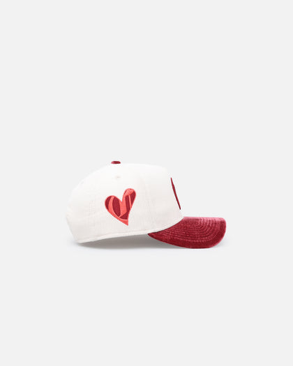 New Era Cincinnati Reds 'Premium Corduroy Velvet' 9FORTY A-Frame Snapback Chrome White/Cardinal