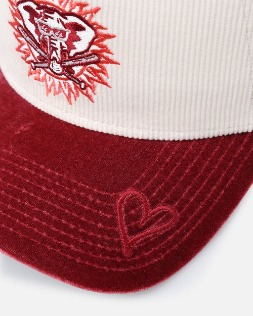 New Era Oakland Athletics 'Premium Corduroy Velvet' 9FORTY A-Frame Snapback Chrome White/Cardinal