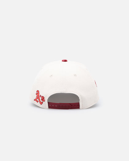New Era Oakland Athletics 'Premium Corduroy Velvet' 9FORTY A-Frame Snapback Chrome White/Cardinal