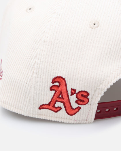 New Era Oakland Athletics 'Premium Corduroy Velvet' 9FORTY A-Frame Snapback Chrome White/Cardinal