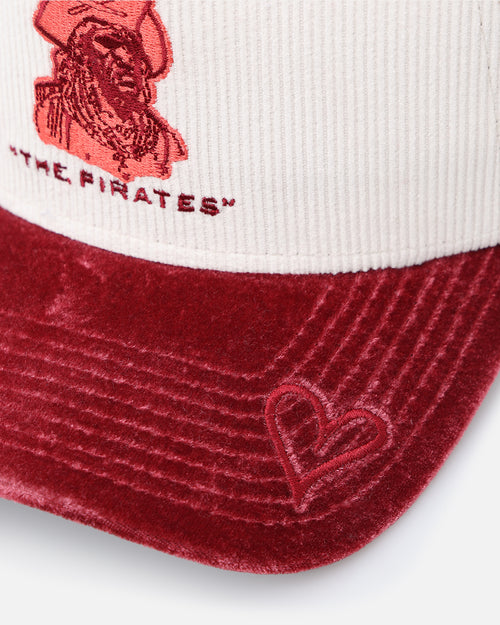 New Era Pittsburgh Pirates 'Premium Corduroy Velvet' 9FORTY A-Frame Snapback Chrome White/Cardinal